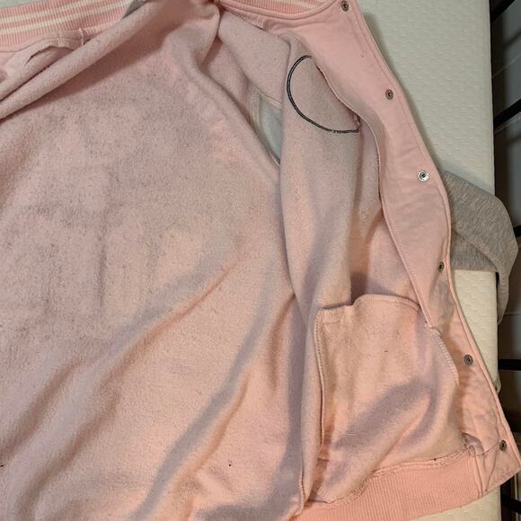 Disney Mickey Mouse Pink Varsity Letterman Jacket Size Large - Picture 8 of 8